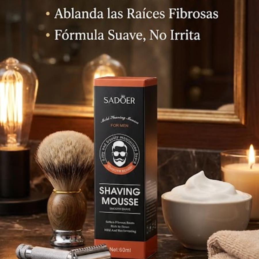 SADOER Shaving Mousse for Men – Espuma de Afeitado Suave y Humectante (60 ml)